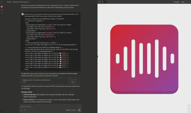 The AI created a waveform and centered it perfectly.